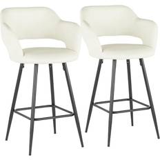 Lumisource Margarite Collection B25-MARGBK+CR2 Cream Bar Stool 37" 2