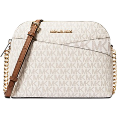 Michael Kors Jet Set Travel Medium Logo Dome Crossbody Bag - Vanilla