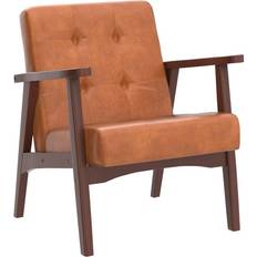 Leathers - Orange Armchairs Homemiyn Mid-Century Orange Armchair 74cm