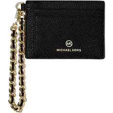 Michael Kors Kartenetuis Michael Kors Small Pebbled Leather Chain Card Case - Black