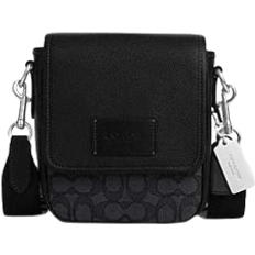 Men Handbags Coach Lucas Crossbody In Signature Jacquard - Silver/Charcoal/Black