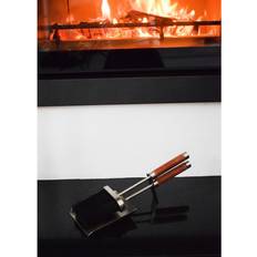 Fire Companion Sets Belfry Heating Corbin Leather Handle 2 Piece Steel Fireplace Tool Set