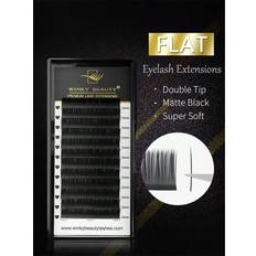 Shein Ellipse Flat Lashes Extension 0.15mm/0.20mm Single Length 8-15mm Natural Soft Silk Classic Single Dense 12 Rows Planting Individual False Eyelashes Premium Wire Matte Black Daily Makeup Lash Artist