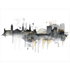 Latitude Run SUMMER THORNTON NEWCASTLE SKYLINE 60X80 CANVAS Framed Art