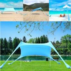 Beach Tents Gr8 Garden Beach Tent Family Sun Shade Shelter Camping UV Resistant Canopy Blue