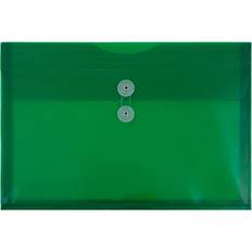 Plastic Envelopes Button String Tie Closure 9 3/4 x 14 1/2 Green 12 Pack