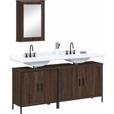 Muebles de baño vidaXL Set De Muebles Baño 3 Pzas Madera Contrachapada