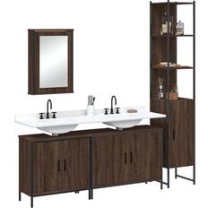 Muebles de Baño vidaXL Set De Muebles Baño 4 Pzas Madera Contrachapada