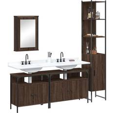 Muebles de Baño vidaXL Set De Muebles Baño 4 Pzas Madera Contrachapada