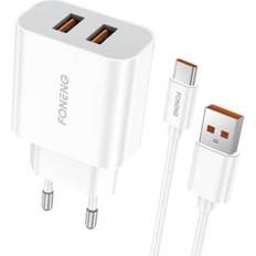 Billiga Mobilrengöring Foneng Fast charger 2x USB EU45 USB Type C cable