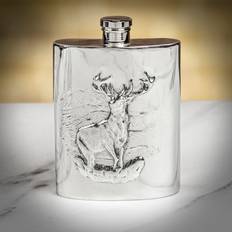 Argento Fiaschette English Pewter Co Stag 6oz Hip Flask