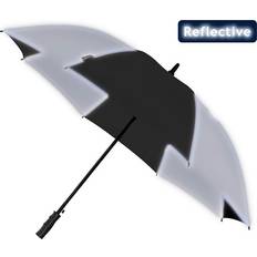 Sølv Paraplyer Falcone Reflective Umbrella Automatic Windproof 120 cm Black Silver