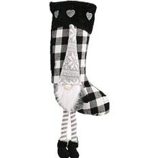 Stockings on sale Grey Christmas Decorations Lattice Pattern Gift Bag Candy Stocking