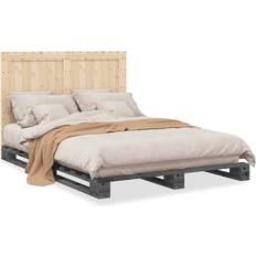 Senge & Madrasser vidaXL Med Sengegavl 140x200 cm Grå Sengeramme