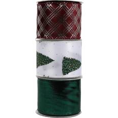 Red Gift Wrap Ribbons Burgundy or Emerald Ribbon