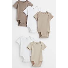 H&M Shapewear & Under Garments H&M & 5-pack Cotton Bodysuits Brown