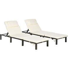 White Sun Beds OutSunny 2 Pieces Loungers
