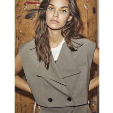 Co'Couture Dame Veste Co'Couture VidaCC Crop Waistcoat Walnut