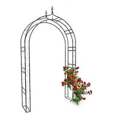 Metal Enrejados Relaxdays Arco De Jardín Con Punta 242x138x35.5 cm Metal Macizo Estacas