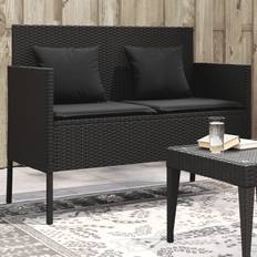 Homie Tuinbank Met Kussens Poly Rattan Zwart