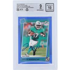 Panini America Jaylen Waddle Miami Dolphins Autographed 2021 Donruss Rated Rookie Press Proof Blue #263 Beckett Fanatics Witnessed Authenticated 9/10 Card