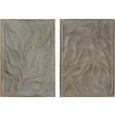 Väggdekor Home ESPRIT Modern Golden Väggdekor 67.5x97cm 2st