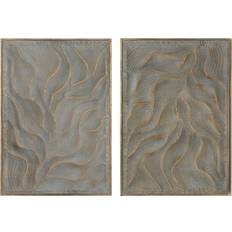 Home ESPRIT Modern Golden Wall Decor 67.5x97cm 2pcs