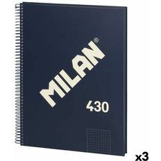 A4 Bloc de notas MiLAN Cuaderno A4 Azul Paq/3 80 Hojas