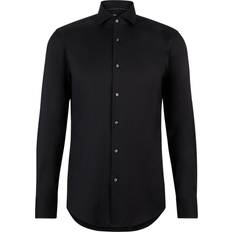 Men - Polyamide Shirts HUGO BOSS Men's Slim Fit Shirt In Easy Iron Cotton Blend Poplin - Black