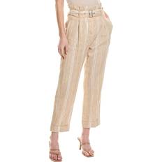 Linen Pants - Women Peserico Women's Paperbag Linen Blend Pant - Brown