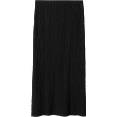 Lange Röcke - XXS Mango Open Textured Skirt - Black