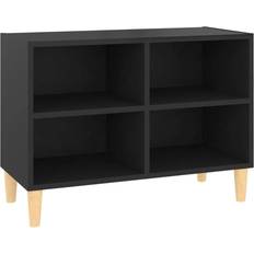 Natural Bancos vidaXL Solid Wood Black Mueble de TV 69.5x50cm