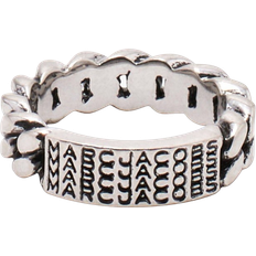 Men - Silver Plated Rings Marc Jacobs The Barcode Monogram ID Chain Ring - Silver