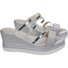 Shein European and American Style for Women, Large Size Roman Style Sandals with Shiny Rhinestones, Open Toes, Thick Sole and Lightweight