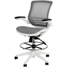 White Office Chairs Flash Furniture Waylon Gray/White Office Chair 50"