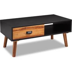 vidaXL Solid Acacia Wood Black/Brown Couchtisch 50x89.9cm