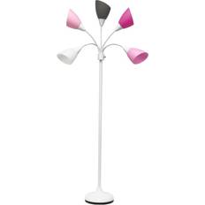 Simple Designs Contemporary Multi Head Medusa White/Pink Floor Lamp 67"