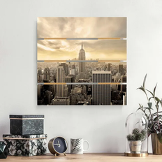 Klebefieber Manhattan Dawn Grey/Gold Décoration Murale 48x48cm