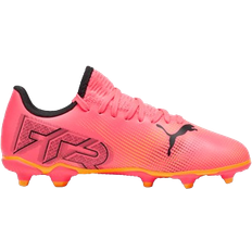 Rosa Sportssko Puma Youth Future 7 Play FG/AG - Sunset Glow/Black/Sun Stream