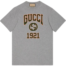 Gucci Men T-shirts Gucci Cotton Jersey Printed T-shirt - Grey