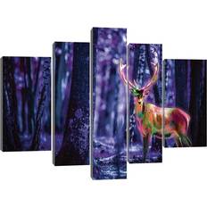 Alpen Home Fluorescent Deer Blue/Orange Bild 170x100cm 5Stk.