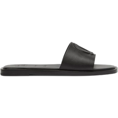 Leather Logo Red Sole - Black