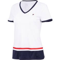 V-udskæring T-shirts Børnetøj Fila Junior Elisabeth T-shirt - White/Navy