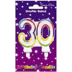 Birthdays Cake Candles Simon Elvin Double Sided 30th Birthday Candle Pack Of 6