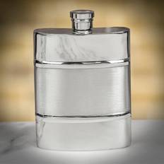 Argento Fiaschette English Pewter Co Pewter Plain Satin Band Hip Flask