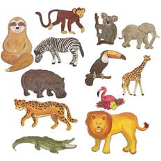 Jungle Animal Safari Paper Cutouts 12-Count