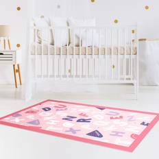 Pink Carpets Klebefieber Vinyl-Teppich Alphabet Herzen Rosa