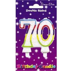 Birthdays Cake Candles Simon Elvin Double Sided 70th Birthday Candle Pack Of 6