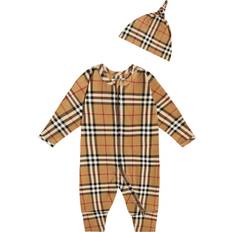 Jumpsuits Burberry Baby Onesie & Hat Set - Archive Beige