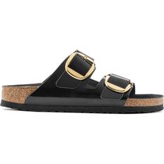 Arizona natural leather birkenstock Birkenstock Arizona Big Buckle Natural Leather Patent - High Shine Black